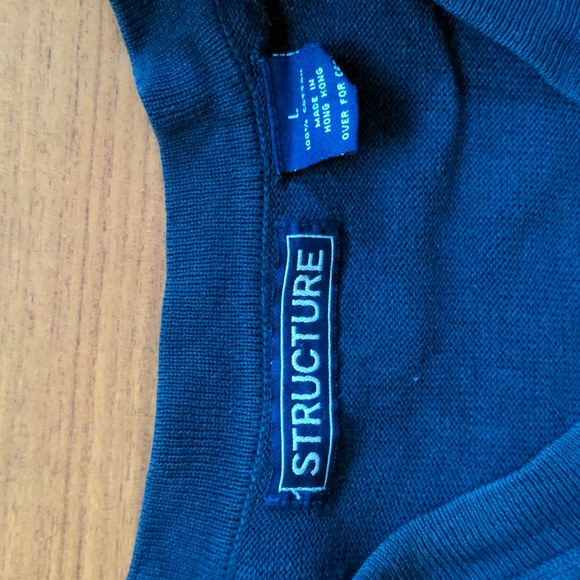 Vintage 1990's structure v neck men's sweater size Large - Picture 3 of 6